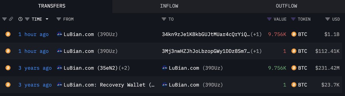 LuBian wallet transfer activity screenshot