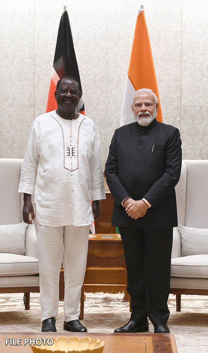 narendramodi's tweet image. Deeply saddened by the passing of my dear friend and former Prime Minister of Kenya, Mr. Raila Odinga. He was a towering statesman and a cherished friend of India. I had the privilege of knowing him closely since my days as Chief Minister of Gujarat and our association continued…