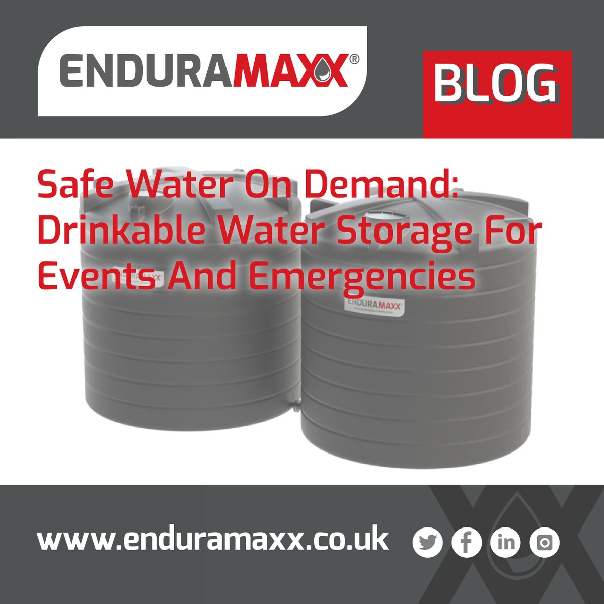 Enduramaxx's tweet image. Essential tip from our latest blog: Having reliable drinkable water storage is vital for events, emergencies, and any situation where clean water isn’t readily available.
Read the full blog here: eu1.hubs.ly/H0nRpZS0
#PotableWater #CleanWaterSolutions #EventWater #WaterStorage