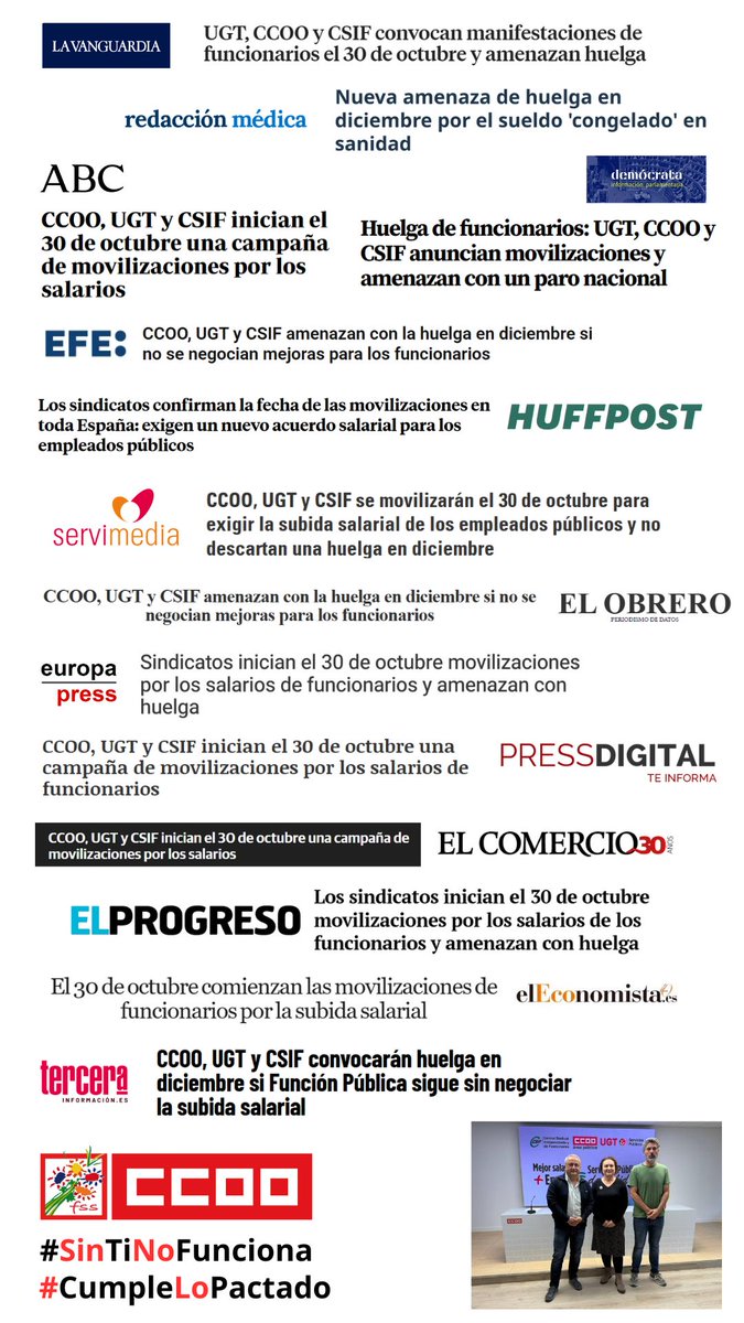 📢 El 30 de octubre iniciamos movilizaciones si no se retoma la negociación con el Ministerio de Función Pública

✍️ Reclamamos nuevo acuerdo salarial, entre otras mejoras de condiciones laborales

👁️ Panel de medios de la rueda de prensa

#SinTiNoFunciona
#CumpleLoPactado