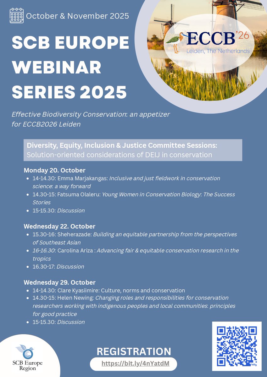 scb_italy's tweet photo. 📢 Non perdete il prossimo appuntamento della SCB Europe Fall Webinar Series 2025!

🗓 Giovedì 23 ottobre, 15:00–16:00 (CET)
🎙 Marco Malavasi (Univ. Sassari)
💬 Beyond crisis and grief: Rethinking conservation narratives
🔗 Iscriviti qui 👉 https://t.co/Lr4nS2ySQ6
#Conservation https://t.co/GsLAYssOrV
