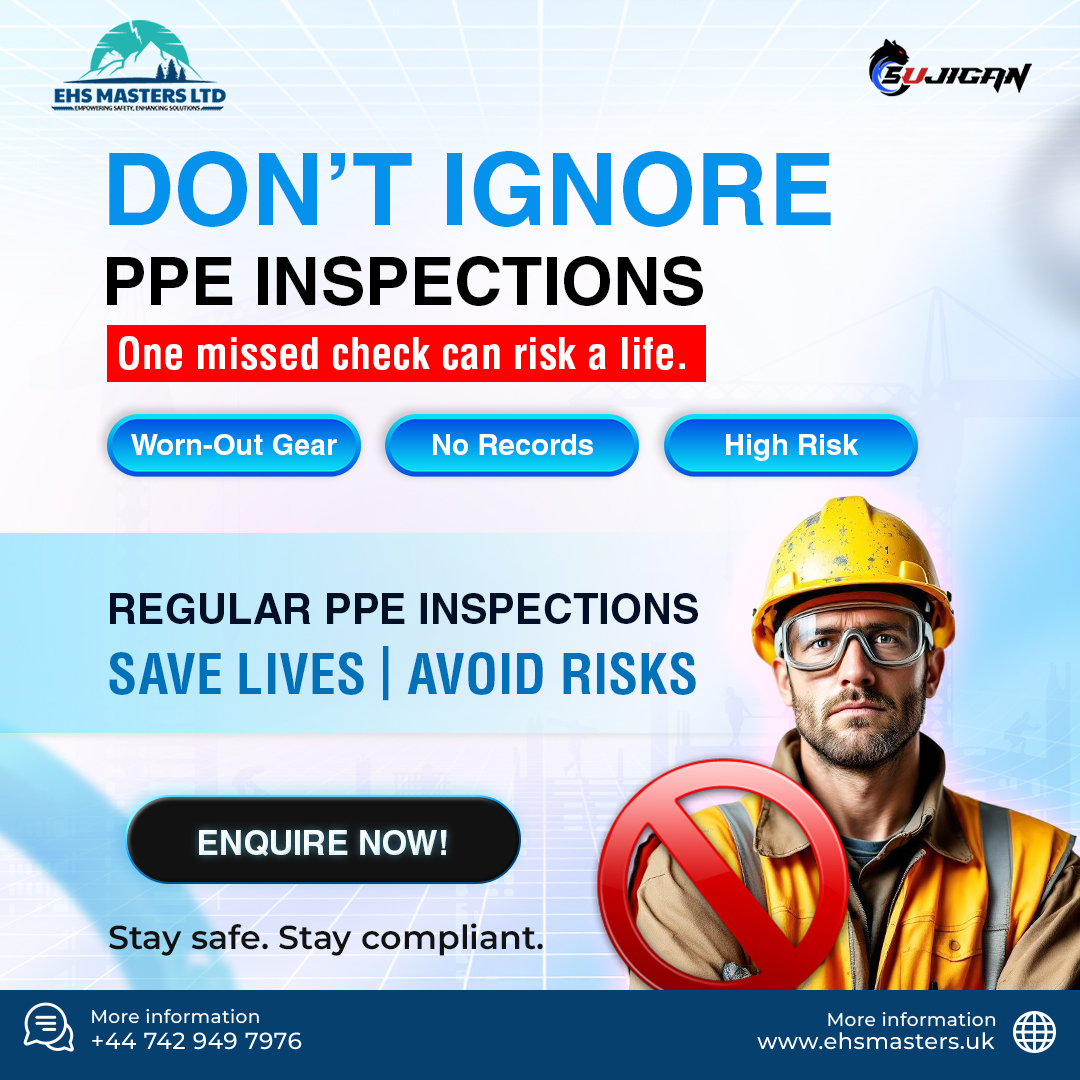 EhsMasters's tweet image. Regular PPE checks save lives. 💡
Don’t risk it. Inspect it. 🔧
#ehs #PPE #london #ehsmasters #EHSMastersLtd #PPEKit #law #EmergencyReady #SafetyFirst #EHS #londonsafety #labelyourppe #worksafety #safetylaw #riskmanagement #WorkplaceCompliance #industrialsafety #vestidosdefiesta