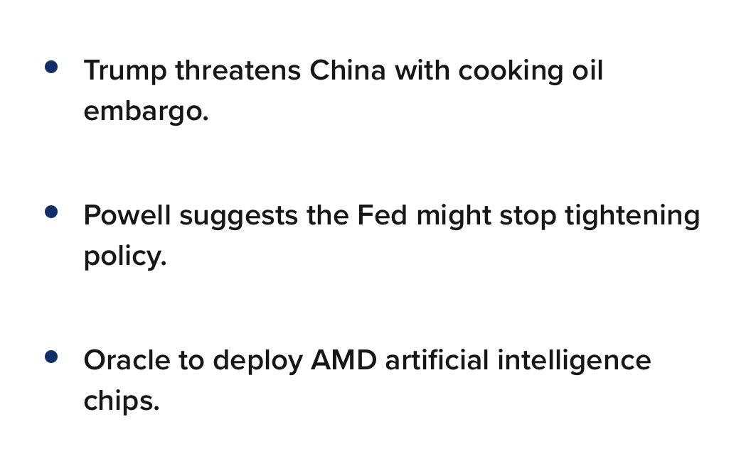 Eease11's tweet photo. The optimism in #stockmarkets are fizzling; #Trump said he was considering “terminating business with China having to do with #CookingOil ” and other forms of “retribution” because the country has stopped buying #USsoybeans since May. October nervousness continues. https://t.co/4wtbtIpP4F