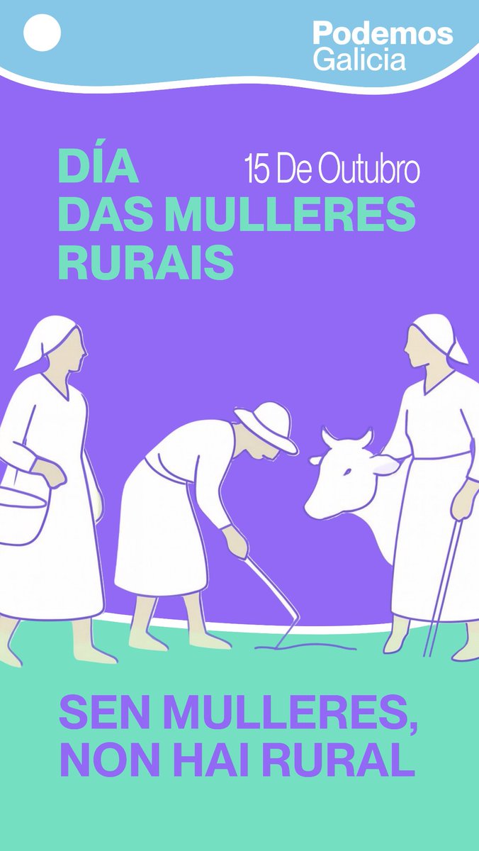 🌾💜 15 de outubro – Día das Mulleres Rurais

En Galicia, miles de mulleres sosteñen o rural co seu traballo invisible e esencial.

Agricultoras, mariscadoras, gandeiras, coidadoras, emprendedoras: motor de vida e de futuro.