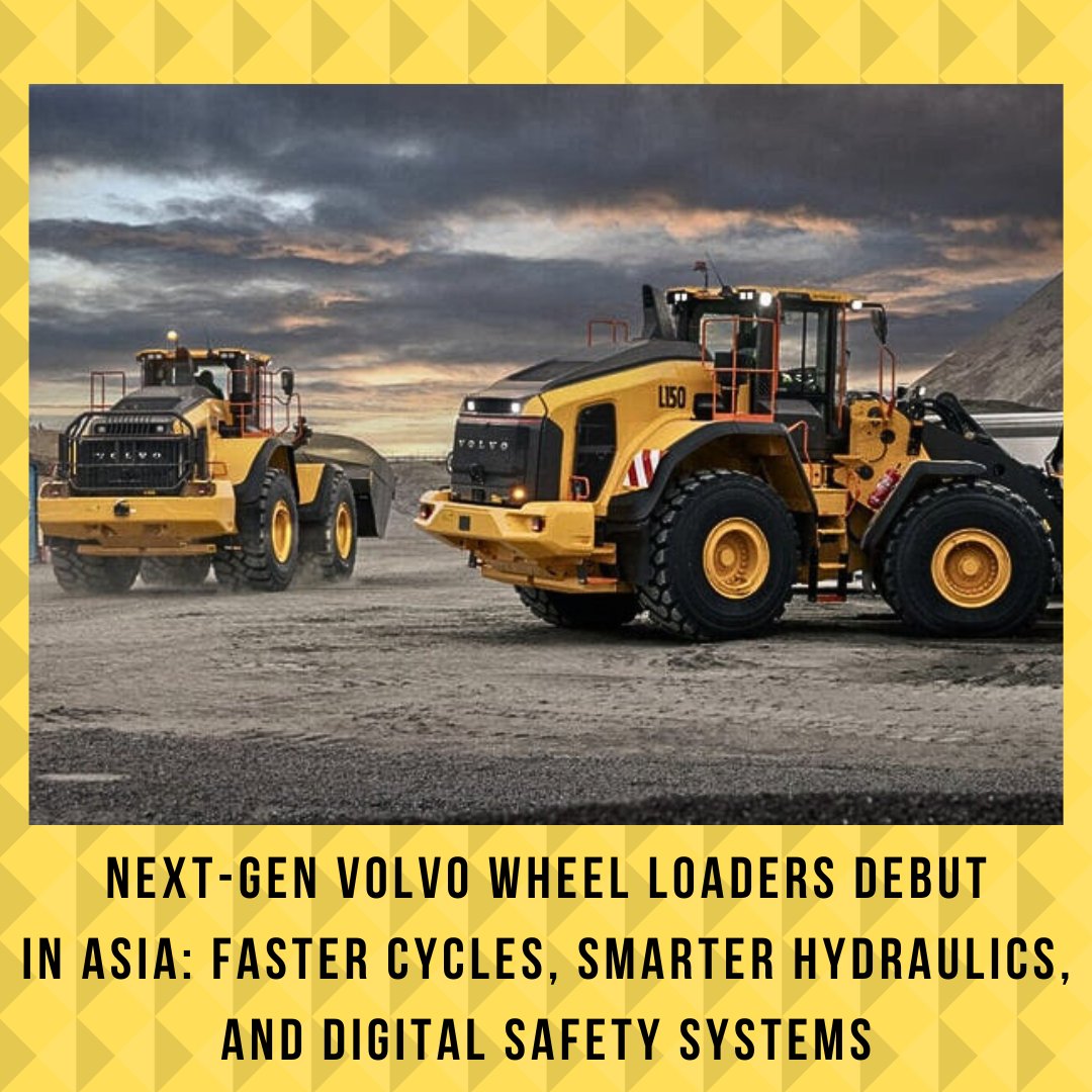 AGA_Parts's tweet image. 🚜 #VolvoCE has introduced its next-generation #wheelloader lineup — the L150, L180, L200 High Lift, L220, and L260, available in Asia starting September 2025. Built on 70 years of Volvo innovation, these models deliver faster cycles, smarter hydraulics, and advanced safety and…