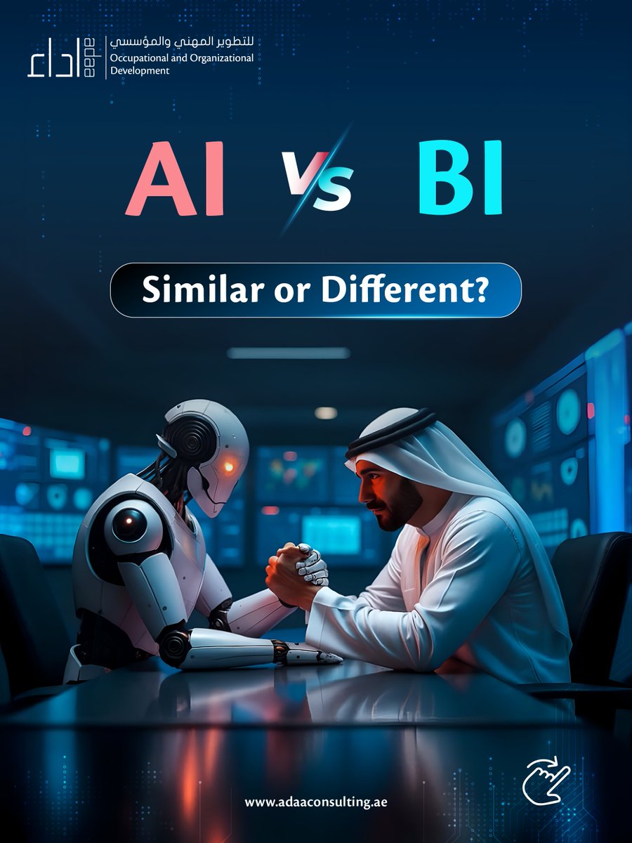 adaaconsulting's tweet image. AI vs. BI… Similar or Different? 🤖📊

BI explains the past and analyzes the present.
AI predicts the future and suggests solutions.

The power is not in choosing between them, 
but in combining them for smarter decisions and a smarter future.
.
.
.
.
.
#Intelligence #BI #AI