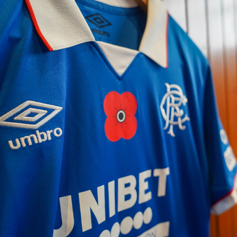 RFC_Charity's tweet photo. 🤝 For the first time ever, supporters will be able to own a home shirt featuring the Scottish poppy on the front as well as the Foundation scarf logo on the sleeve.
Buy yours ⤵️
#TrueBlueGiving
