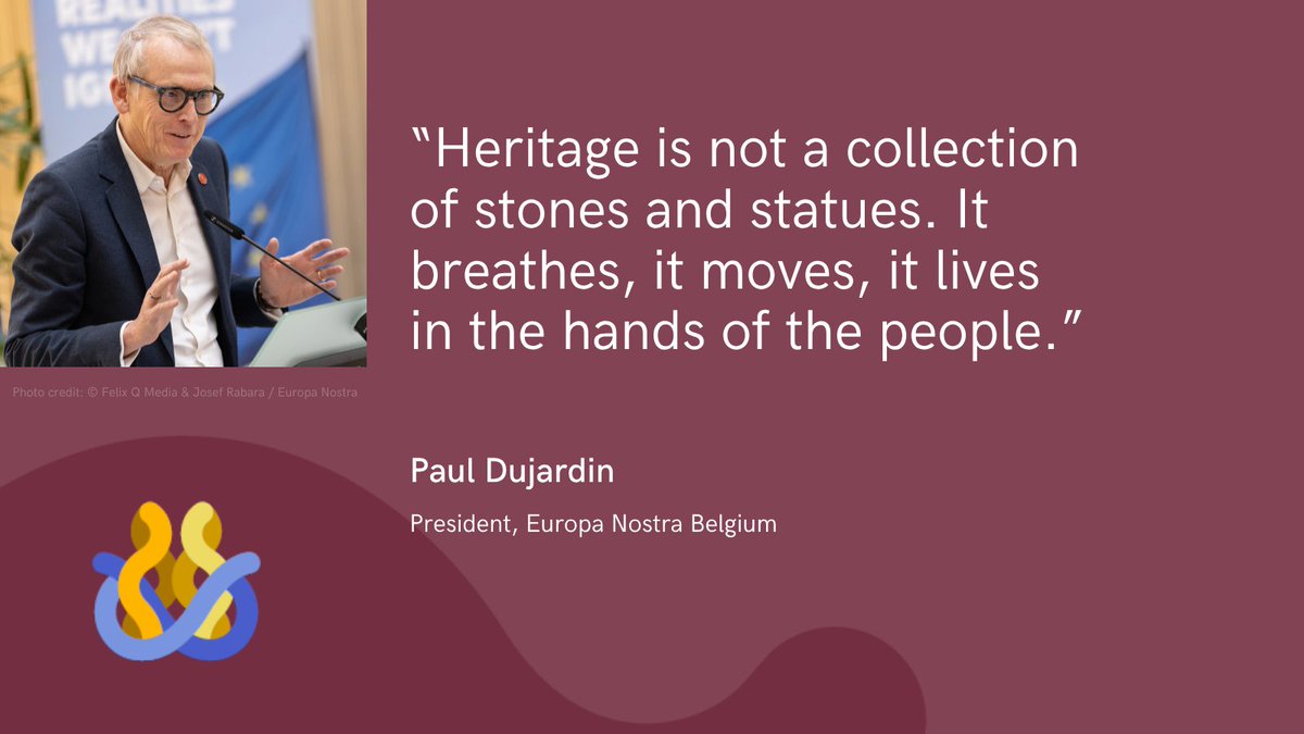 europanostra's tweet photo. At today's #PolicyAgora, co-hosted by the @Europarl_EN, President of @europanostraBE Paul Dujardin reminded us of all of the ways cultural heritage makes Europe richer.
#InvestinWhatMatters https://t.co/01LugLhAUu