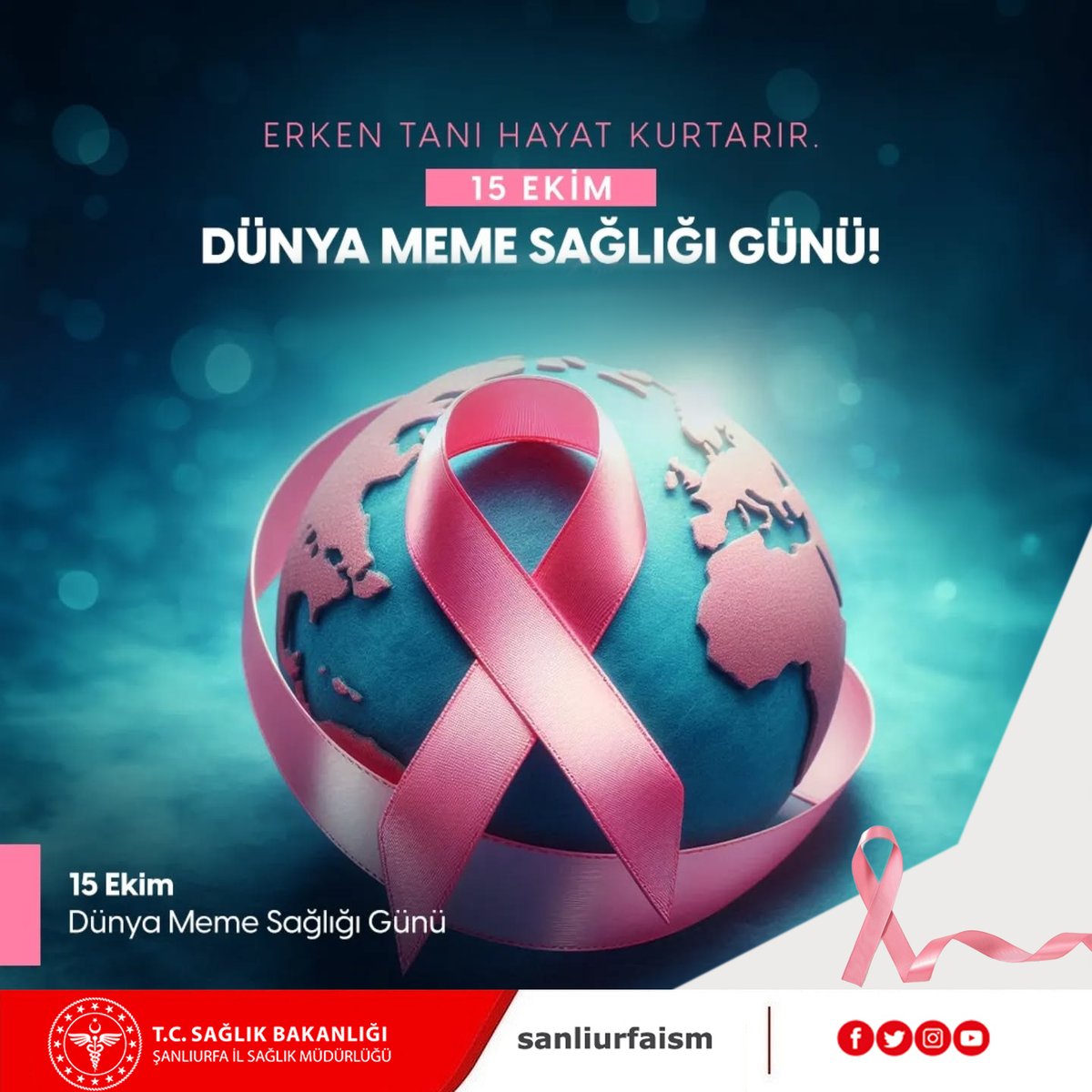 Meme Kanserinde ERKEN TEŞHİS hayat kurtarır.

#ErkenTeşhisHayatKurtarır
#DünyaMemeSağlığıGünü