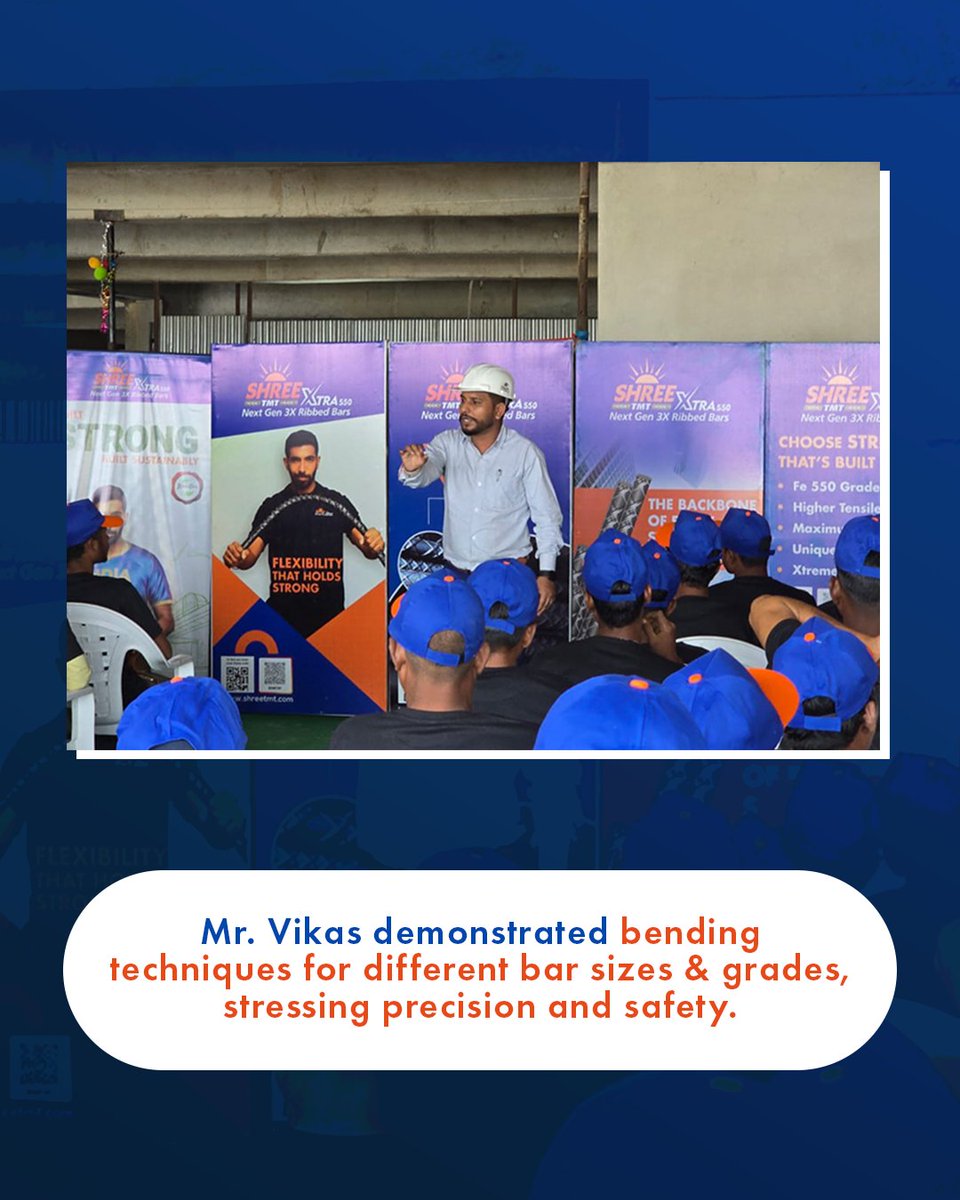 shreetmtpremium's tweet image. On 20th September 2025, bar benders and centering workers gathered in Kollur, Hyderabad, for a hands-on training session focused on safety, efficiency, and skill enhancement. 

#ShreeTMT #EventPost #Educational #Training #Construction #Building
