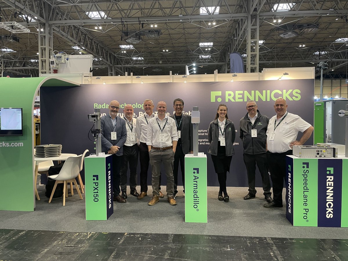 All set up and ready for Highways UK!
 
We’re live at the NEC for the next two days, showcasing our radar technology range – including the PX150, SpeedLane® Pro, and Armadillo Tracker.
 
Come and meet the Rennicks team on Stand C12. 
 
#HighwaysUK