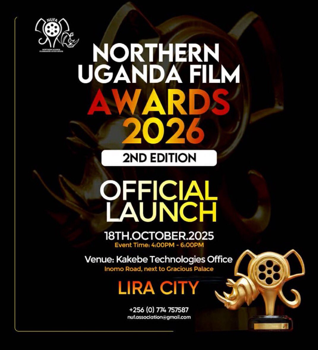 It's just 3 days to go until we roll out the red carpet for the official launch of NUFA AWARDS 2026 in Lira City!  Join us on October 18th, 2025, at Kakebe Technologies Office.

 Don't miss out!

 #NUFAwards2026