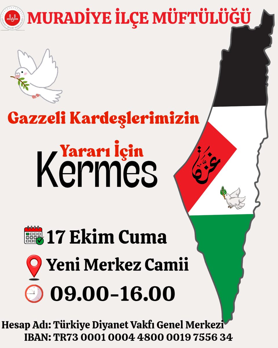 Filistinli kardeşlerimiz yararına yapılan kermese bütün vatandaşlarımız davetlidir.