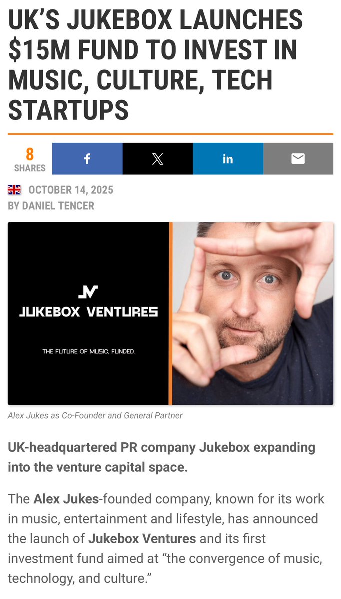 Very excited to join the board of Jukebox Ventures to help identify and invest into new music, culture and technology startups pushing the industry forward. 

musicbusinessworldwide.com/uks-jukebox-la…