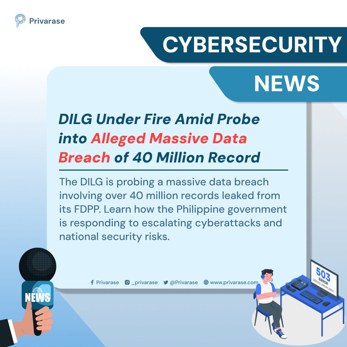 Privarase's tweet photo. 40M PH Government Records Leaked? 🚨 DILG is probing a massive data breach from its Full Disclosure Policy Portal (FDPP).
Read more here: https://t.co/bc37NEEyNQ
#DILGDataBreach #PHCyberSecurity #GovernmentHack #DataLeakPH #NationalSecurityPH https://t.co/SZBetb1lni