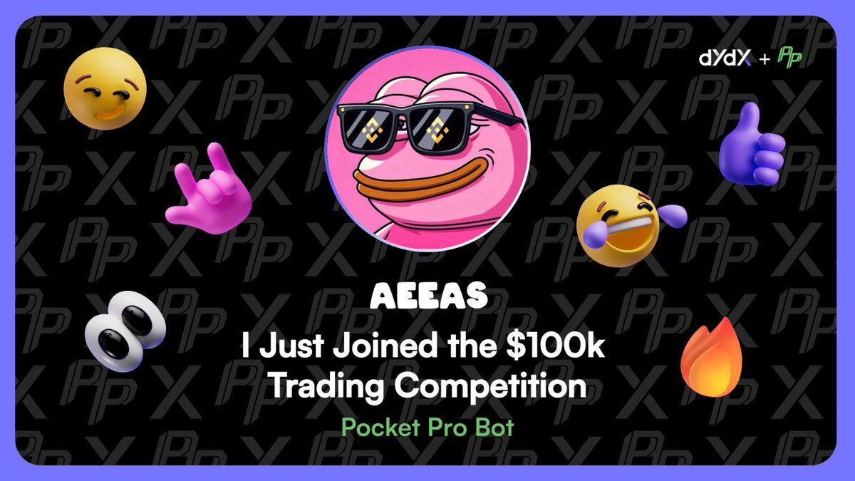 Business1253129's tweet photo. Every trade counts. Every move matters.
Join the $100K Pocket Pro Trading Competition powered by @dYdX  &amp; @pp_trading .
Grind your PnL, grow your volume, and prove your edge in the markets.
Only the best take the crown 👑
👉 Start now with @pocketprotectorbot https://t.co/sWRt5LqnhO