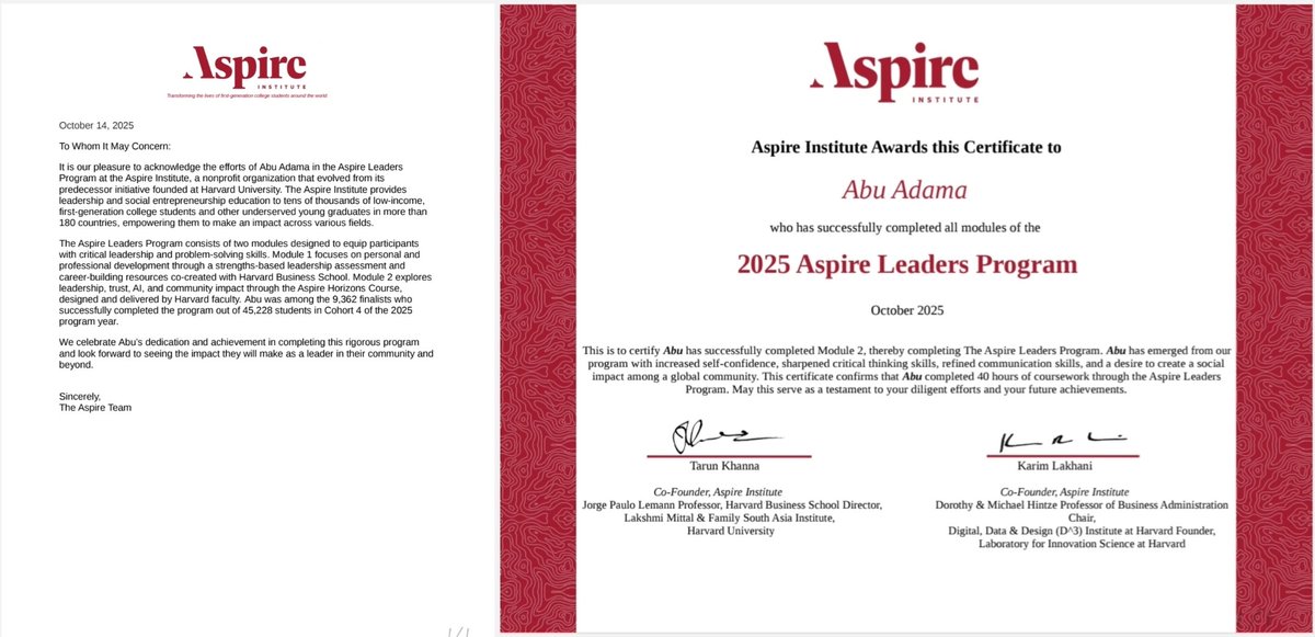 naltieadama02's tweet image. I'm happy to announce my completion of the Aspire Leadership Program cohort 4 2025. It was not an easy journey but we are here and I hope that all the leadership skills that I have acquired will be of benefit as I pursue my professional career. 

#AspireInspiresFirstGen