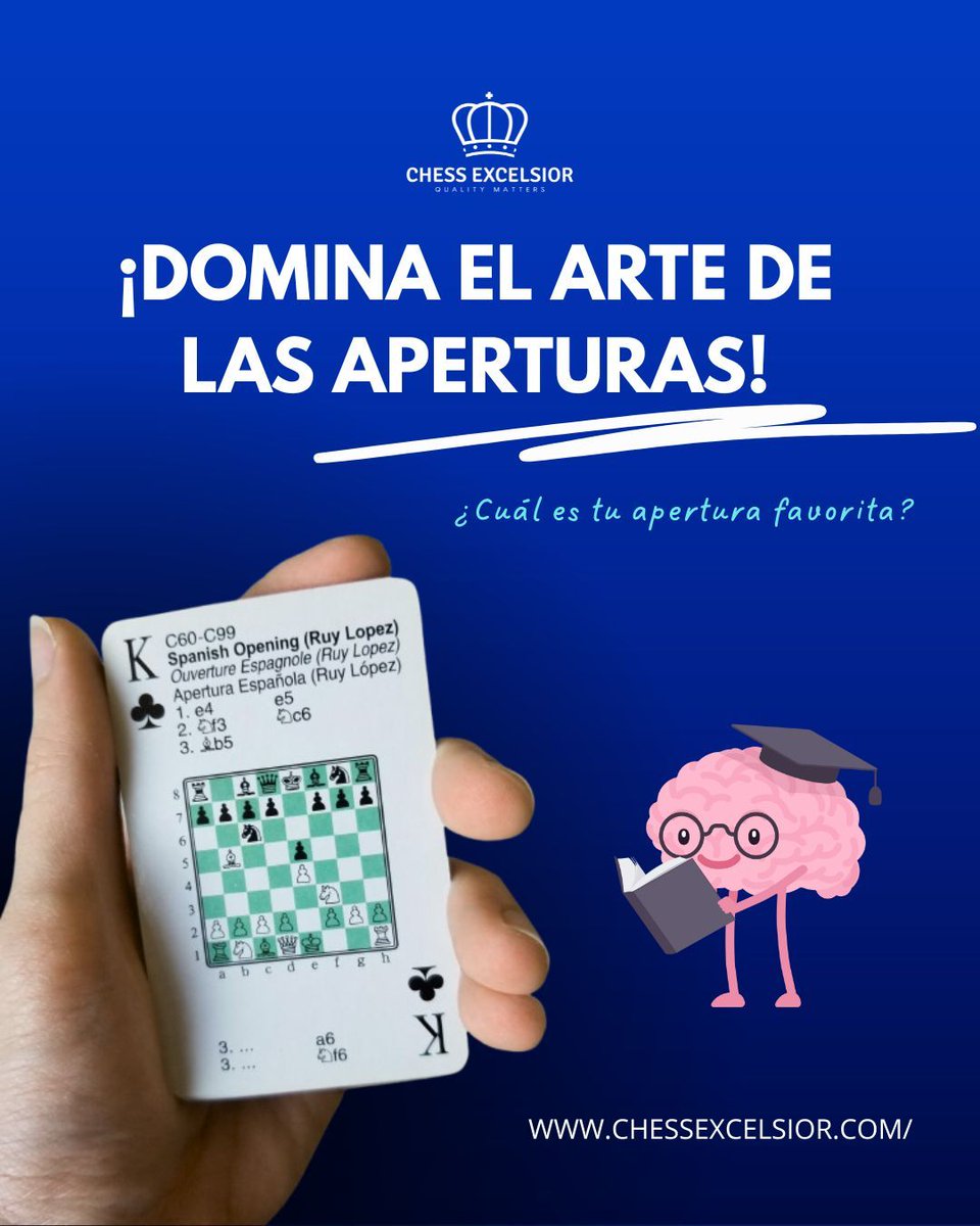 ChessExcelsior's tweet image. ¿Sabías que existen más de 1,000 aperturas de ajedrez? 😮
De la Siciliana a la Española, cada una cuenta una historia y una estrategia. ♟️

En Chess Excelsior no memorizas: entiendes.

🧠 Estudia. Estratega. Destaca.

#ChessExcelsior #Ajedrez #Estrategia #AperturasDeAjedrez