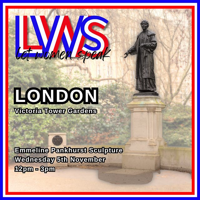 Upcoming #LetWomenSpeakLondon events
•Reformers Tree, Sunday 26 October 1-3pm
•Wednesday 5 November 12-2pm
We hope to see you there.