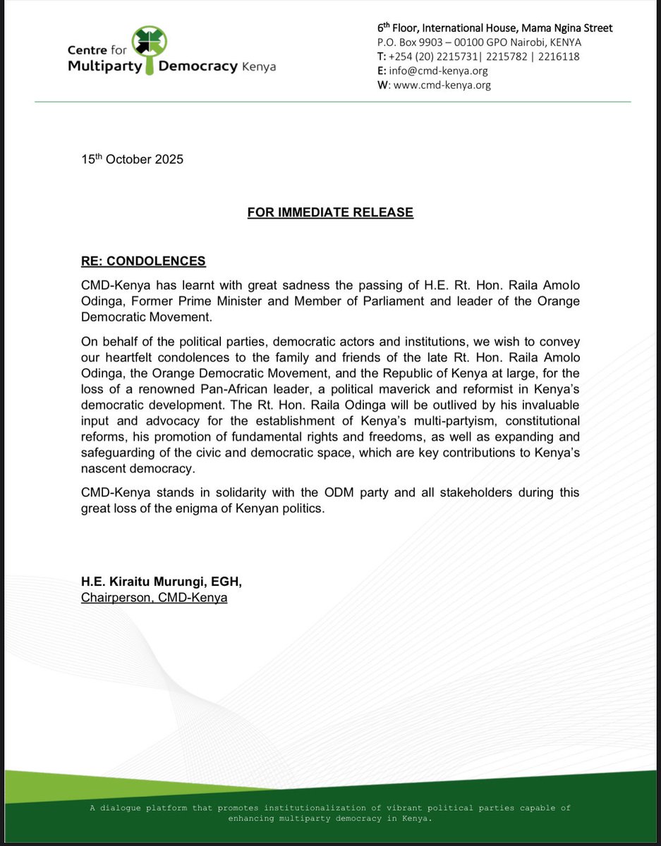 The Centre for Multiparty Democracy Kenya tweet media