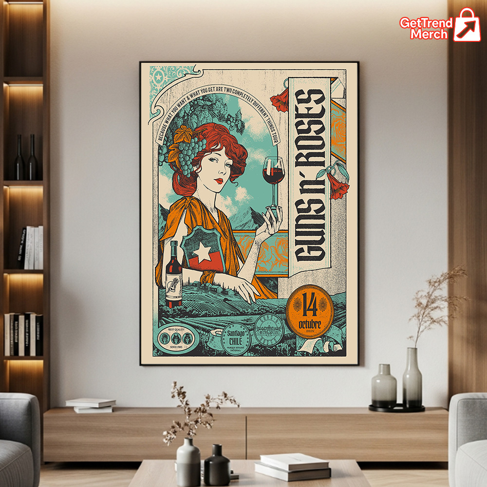 Jevya_official's tweet photo. 🍷🌹 GNR Santiago 2025 — Parque Estadio Nacional
Limited Edition Poster Canvas → https://t.co/MgzqOcbNj5
#GunsNRoses #Santiago2025 #RockArt #PosterCanvas #GetTrendMerch https://t.co/ZF4Abgn857
