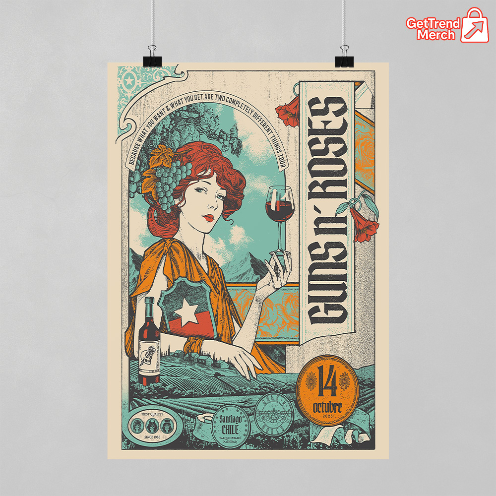 Jevya_official's tweet photo. 🍷🌹 GNR Santiago 2025 — Parque Estadio Nacional
Limited Edition Poster Canvas → https://t.co/MgzqOcbNj5
#GunsNRoses #Santiago2025 #RockArt #PosterCanvas #GetTrendMerch https://t.co/ZF4Abgn857