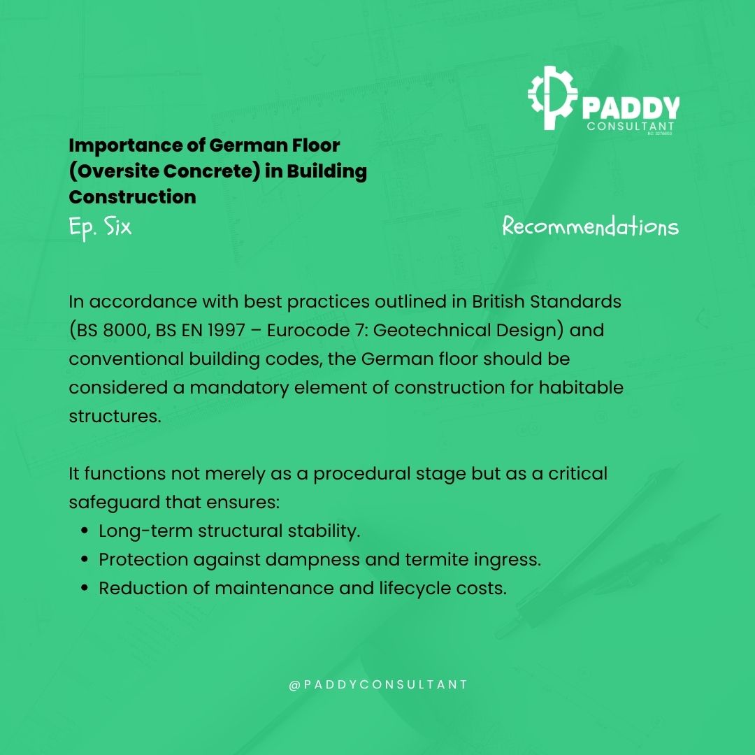 paddyconsultant's tweet image. Ep. 6

Always include a properly constructed German Floor (Oversite Concrete). It’s the foundation that ensures stability, moisture control, and long-term durability for your building.

#ConstructionTips #GermanFloor #EngineeringMatters #BuildingStrong #PaddyConsultant