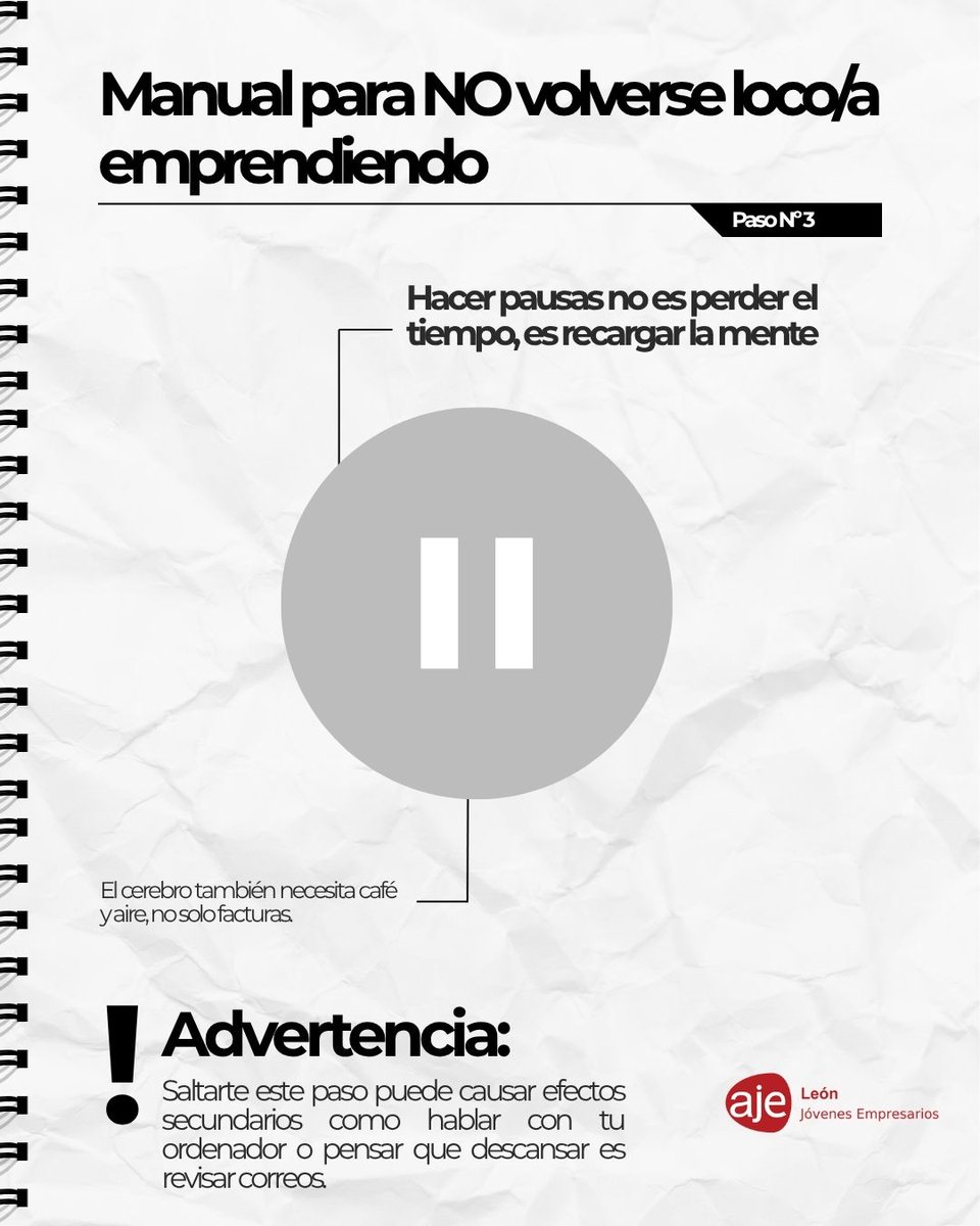 💡 Manual para no volverte loco – Paso 3

Tomarte un respiro no es perder el ritmo, es recargar energía para rendir más. 🌿

Omitir este paso puede provocar insomnio creativo, conversaciones raras con el móvil o confundir reuniones con siestas. 😅