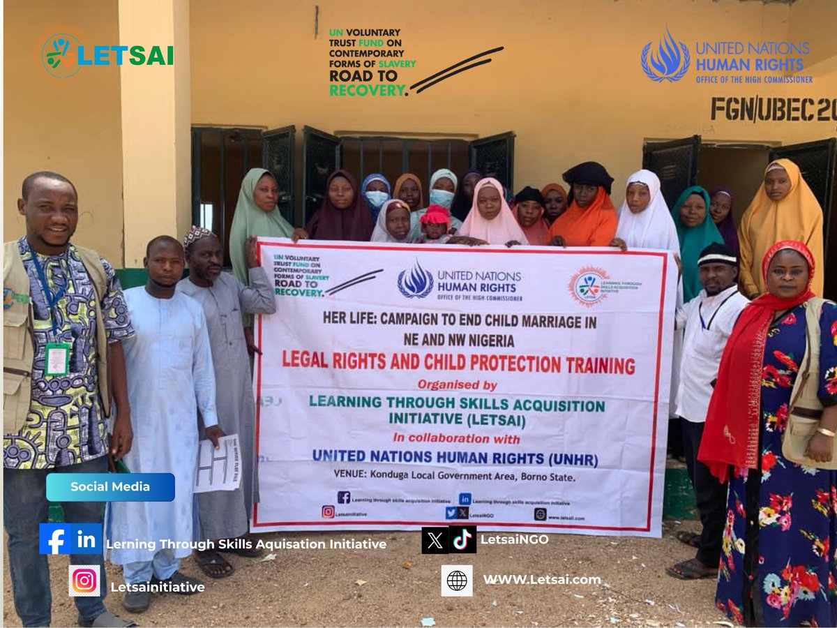 LetsaiNgo's tweet image. LETSAI empowered Bauchi communities and leaders with legal rights knowledge to promote justice, equality, and inclusion.

#LegalRights 
#AccessToJustice 
#HumanRights 
#InclusionForAll
#BauchiState 
#RightsEducation 
#EqualityAndJustice 

@UNICEF
@UNHumanRights
@UN_Women