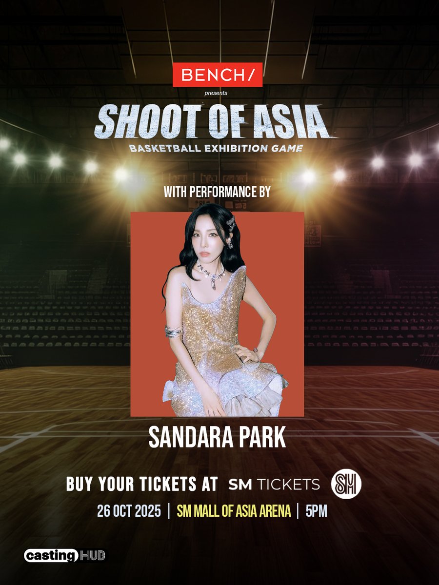 The K-pop icon is returning to the Philippines for a show-stopping performance you won’t want to miss! Catch <a href="/krungy21/">Sandara Park</a> live at #BENCHShootOfAsia.

October 26, 2025 | 5PM | SM Mall of Asia Arena

Grab your tickets now at SM Tickets!
