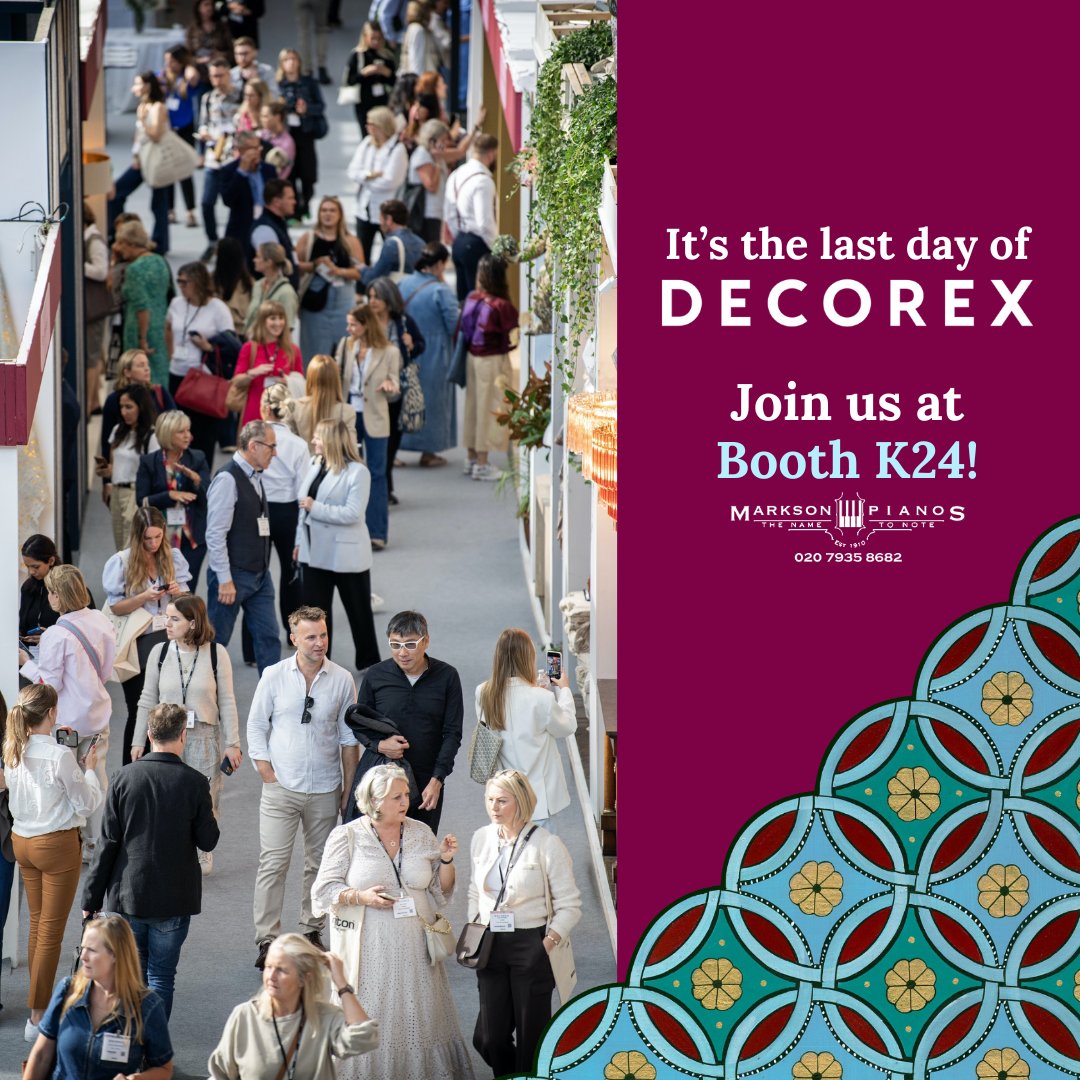 It’s the final day of <a href="/Decorex_Intl/">Decorex International</a> 2025! 

If you haven’t yet, there’s still time to visit us at Booth K24 today. Come and see our beautiful instruments up close, talk to our team, and discover how a piano can become the ultimate statement piece in your home or project.