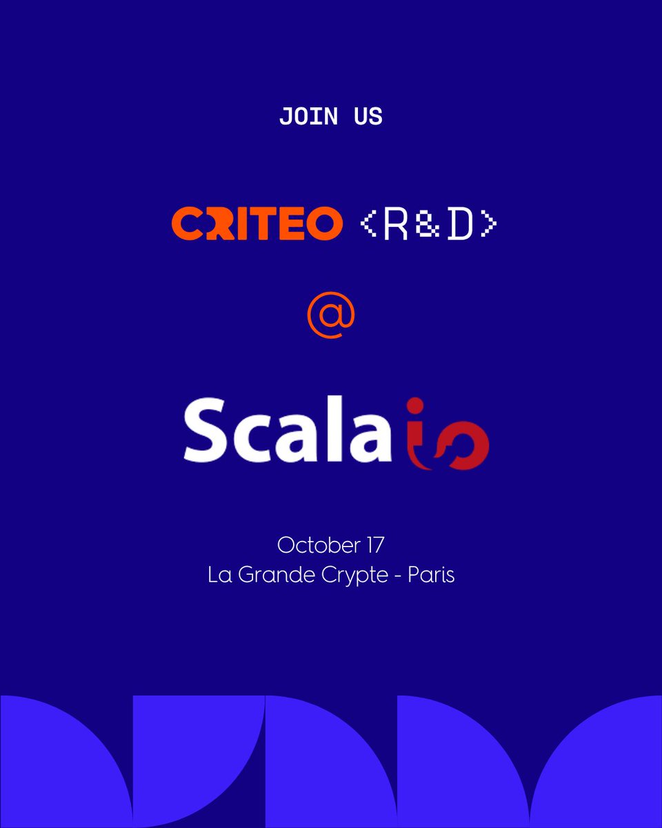 CriteoEng's tweet image. Salut! #scala community in Paris 🇫🇷 

We are happy to sponsor @ScalaIO_FR this year ☺️