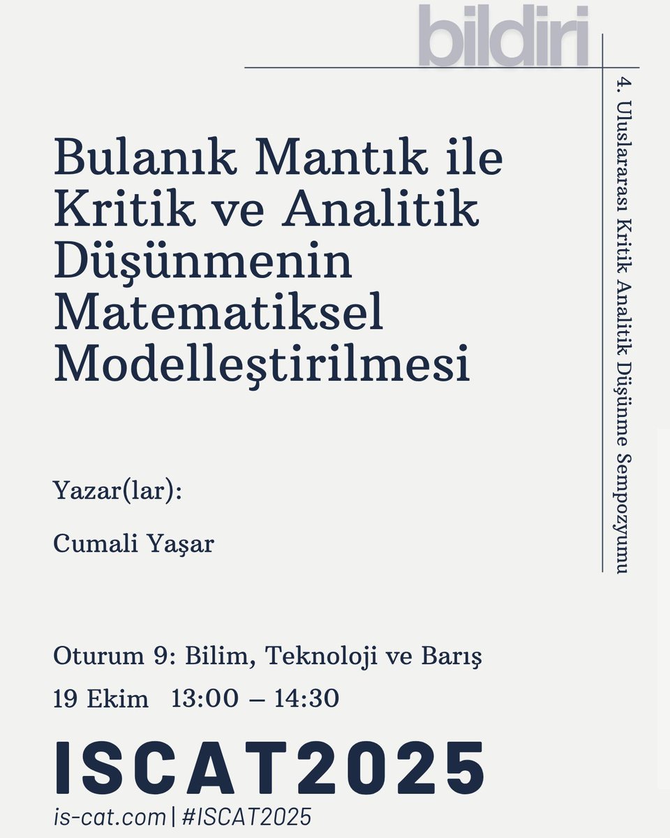 acaperspective's tweet photo. ISCAT2025 – Oturum 9
Bilim, Teknoloji ve Barış

Yapay zekâ, etik ve sürdürülebilirlik arasında bir köprü kuruyoruz.
Teknolojinin geleceğini barış kültürüyle yeniden düşünmeye çağırıyoruz.

#ISCAT2025 #Technology #Ethics #AcademicPerspective https://t.co/AlQmNvjRD5