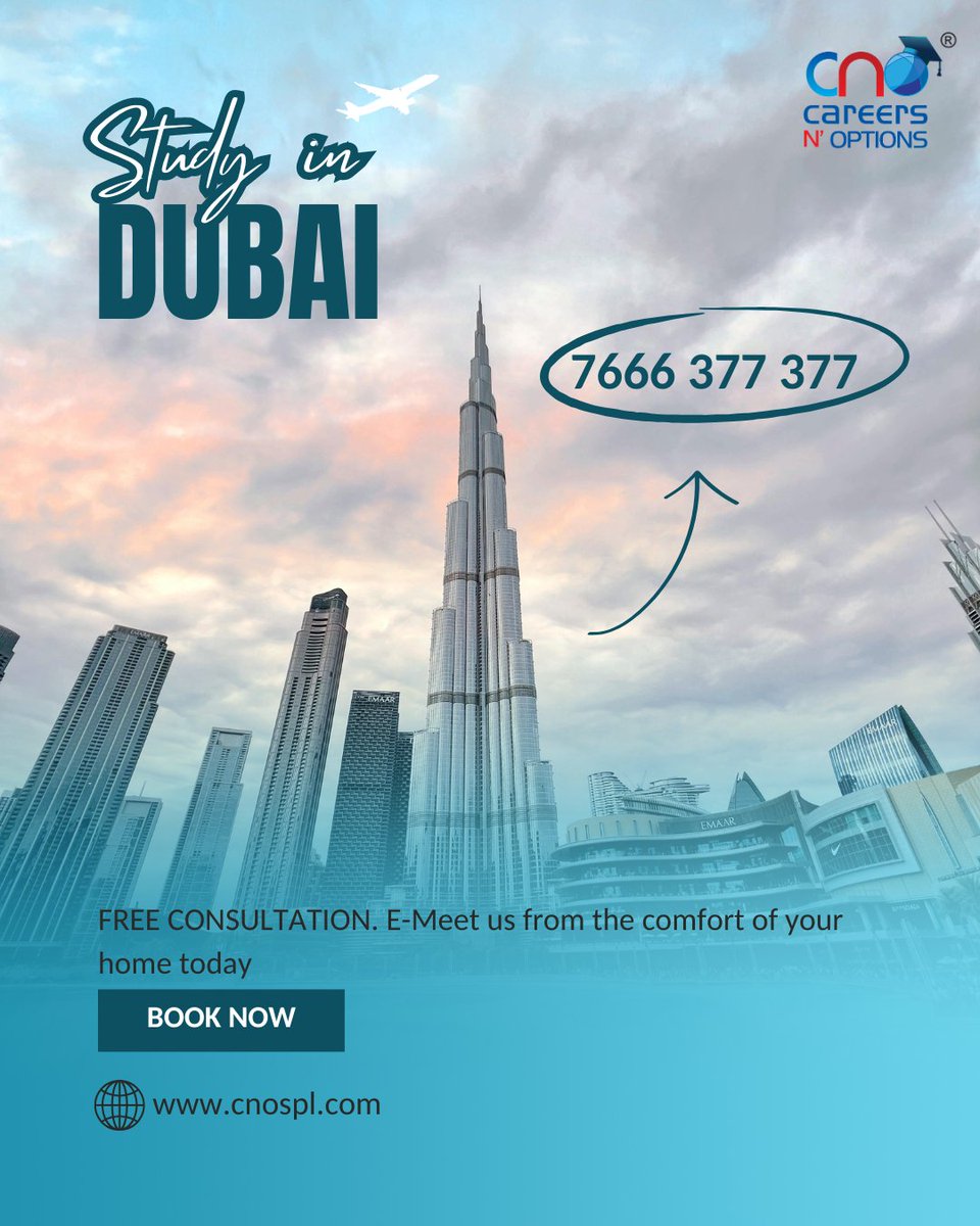 careersnoptions's tweet photo. 🇦🇪🎓 Study in Dubai – where innovation meets opportunity! 🌍✨
Experience world-class education, a global lifestyle, and career opportunities in one of the world’s fastest-growing hubs. 🚀

#StudyInDubai #GlobalOpportunities #StudyAbroad #cnospl #careersnoptions https://t.co/6GDv7LXhW2