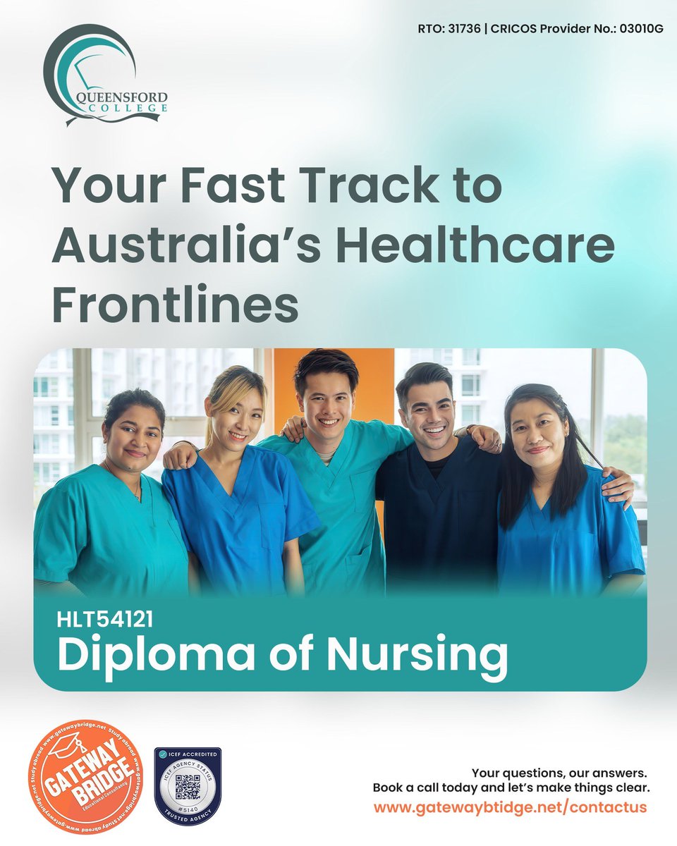 If you’re aiming for a nursing career in Australia’s health sector, this diploma offers one of the most structured and accredited entry points into the profession.

gatewaybtidge.net/contactus

#Nursing #studyinaustralia #CareerGrowth