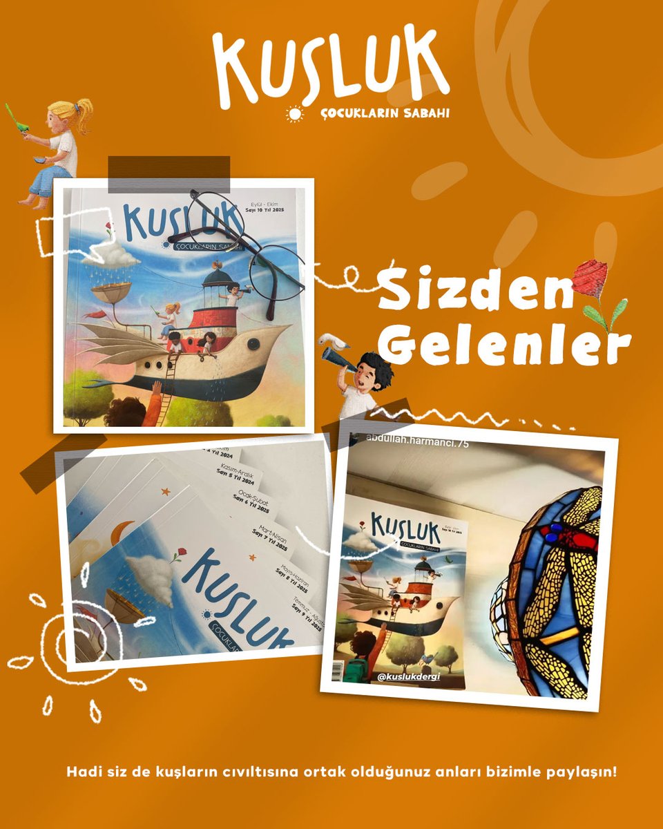 Sizden gelenlerde bu hafta! 💫

✨ Hadi, siz de kuşların cıvıltısına ortak olduğunuz anları bizimle paylaşın!🐦🌿

#kuslukdergi
#tulukitap
#cocukdergisi
#cocukmasalları
#çocukhikayeleri