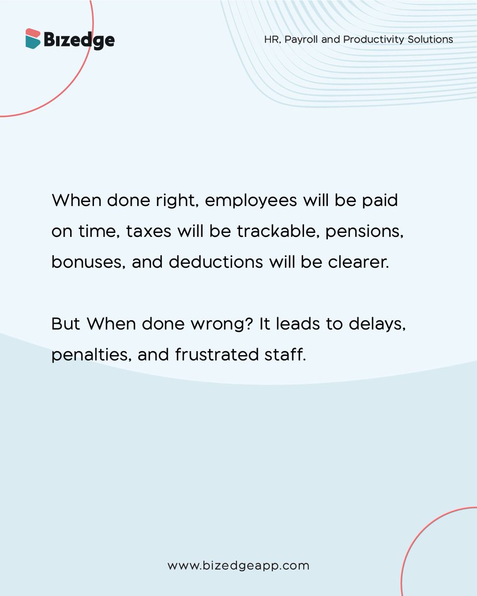 BizEdgeapp's tweet image. Payroll is more than just payday. It’s structure. It’s compliance. It’s trust.
When you get it right, your team thrives.
Let BizEdge simplify it for you. Signup now!

#payrollmatters #hrsimplified #bizedgehr #businesstips #smartpayroll #hrforgrowth