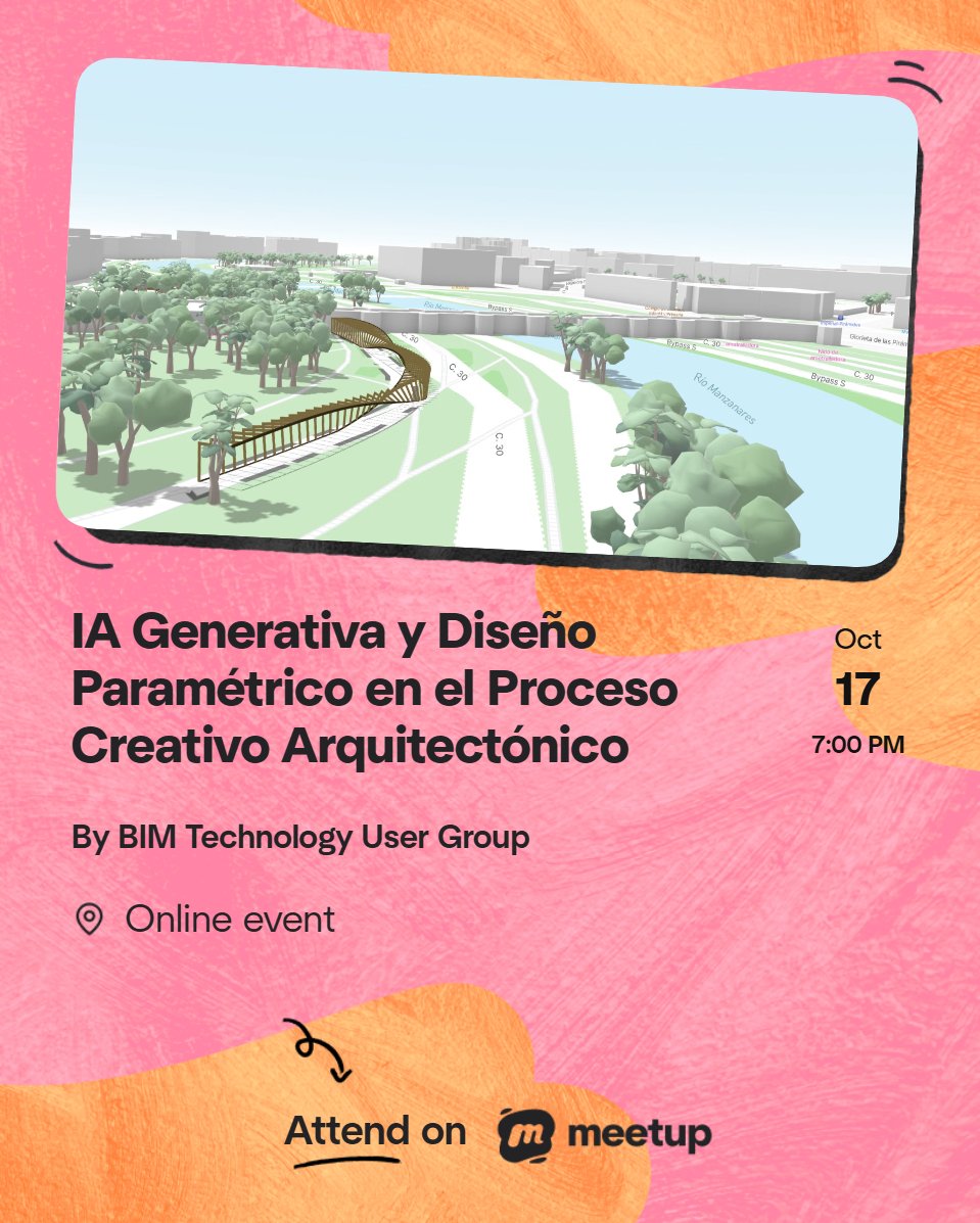 📣 ESTE VIERNES, webinar EN DIRECTO con Sergio Manes (creador de #arqMANES) y David Moreira explorarán cómo la #IA y el diseño paramétrico potencian el proceso creativo #arquitectónico

📍Caso real: Parque del Puente de Toledo (Madrid)

Registro GRATUITO🖱 bit.ly/sergiomanes