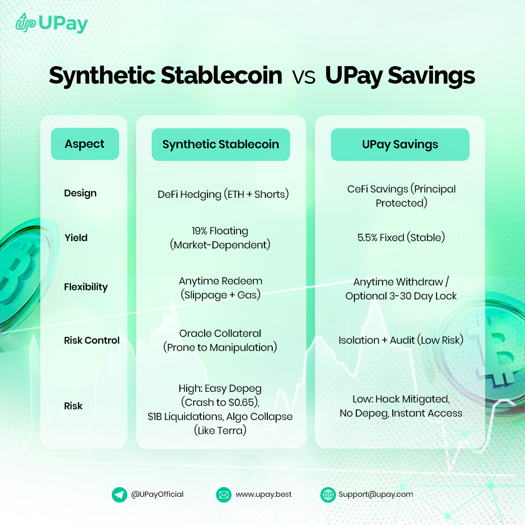 Markets shook. Many “stable” assets weren’t.
 
UPay Savings stayed steady — yield on, redemptions smooth.

Simple model. Controlled risk. Real stability.

#UPay #Savings #Stablecoin #Crypto #DeFi #Volatility #CryptoCrash #RiskManagement #USDe