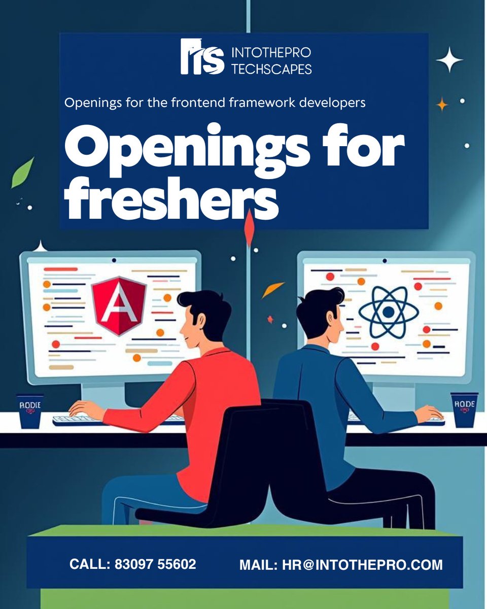 intotheprotech's tweet image. Join our team and help build modern, responsive, and scalable web applications using cutting-edge front-end frameworks like #React, #Vue, or #Angular #Frontend #FrontendDeveloper #FrontendDevelopment #freshhers #WebDevelopment #WebDeveloper #Coding #Programmer #DevLife