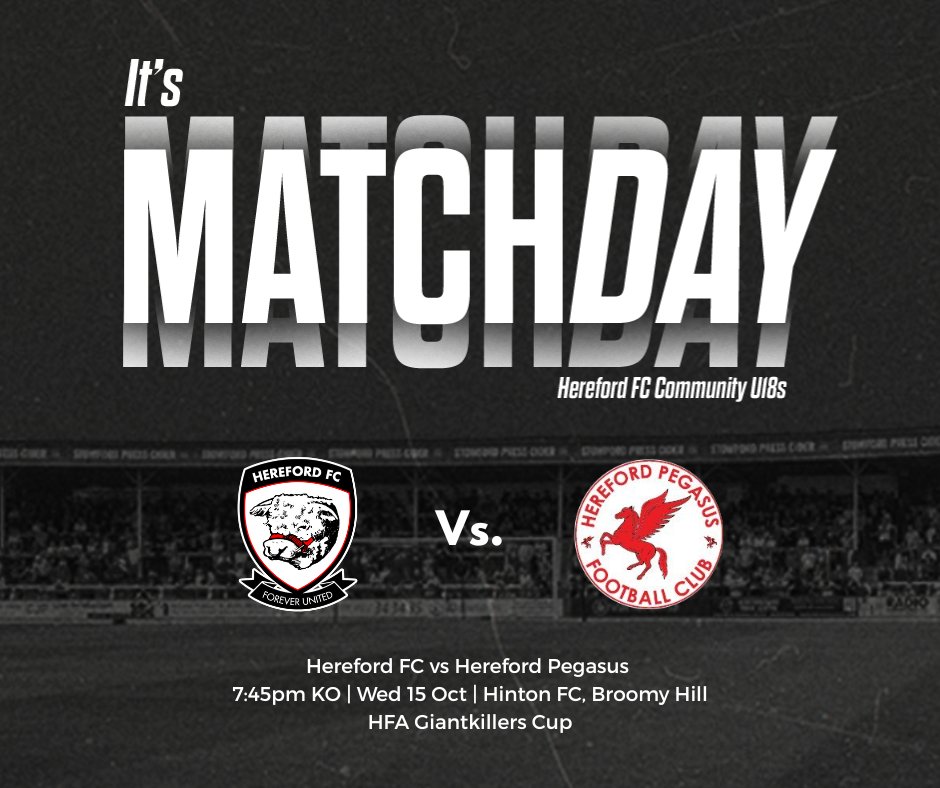 It's Matchday! 🙌

Giantkillers cup action tonight for the Community U18s! Get down to Hinton FC's Broomy Hill and support the lads in tonight's cup clash! 👊
#COYW | #OurCity