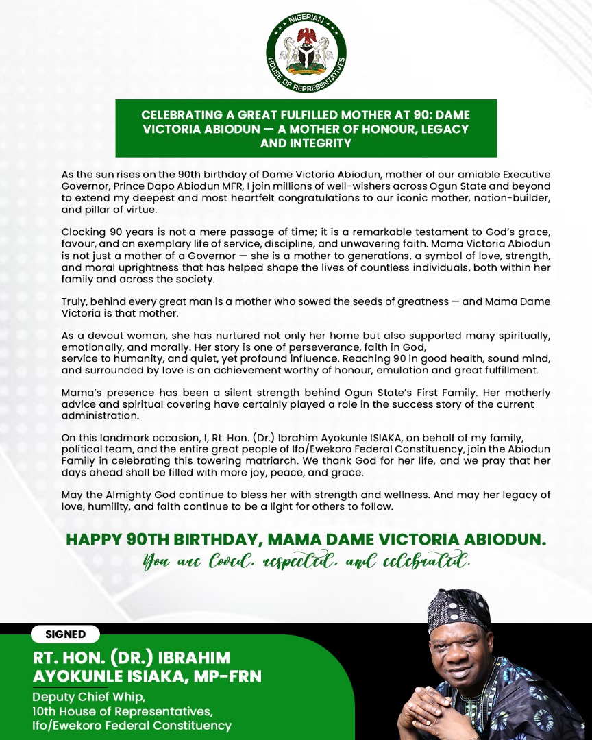 Happy Birthday to Our Mother DAME VICTORIA ABIODUN