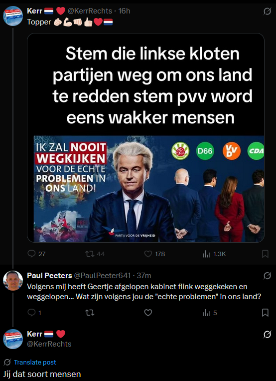 typisch voor "rechtse" pipo's als <a href="/kerrrechts/">Kerr 🇳🇱 ❤️</a>, wanneer gevraagd naar wat volgens hem de echte problemen zijn wordt het stil en wordt je geblocked.