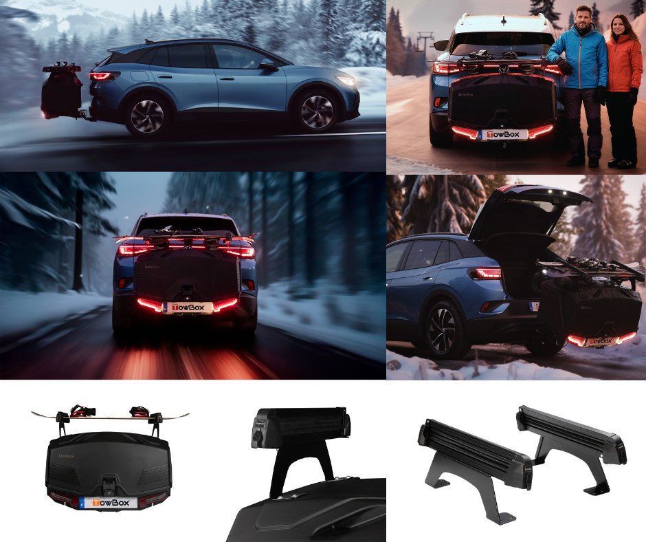 Convierte tu TowBox Alpha en un portaesquís o portatablas con el nuevo Top Ski 🎿🏂
Lleva tu equipaje dentro y tus esquís o tablas arriba, incluso con funda.
✔️ 4 pares de esquís
✔️ 2 tablas de snowboard
Incluye antirrobo 🔒          #TowBox #TowSki