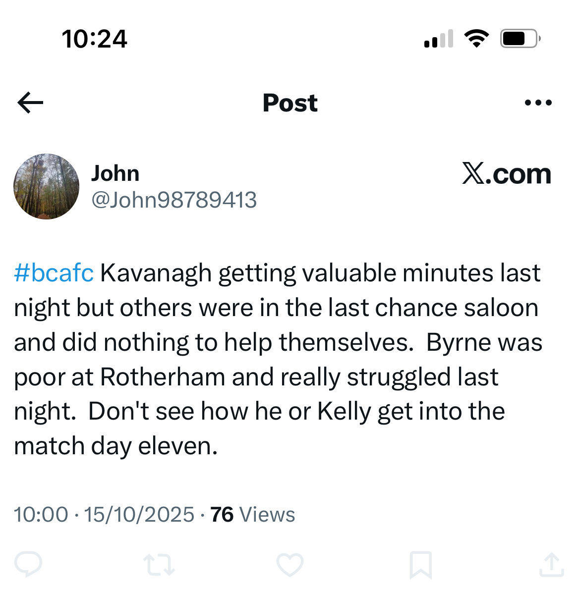 We were playing a bunch of kids. I’d have been worried if the defenders had to be on top form and showcase all their ability  #bcafc