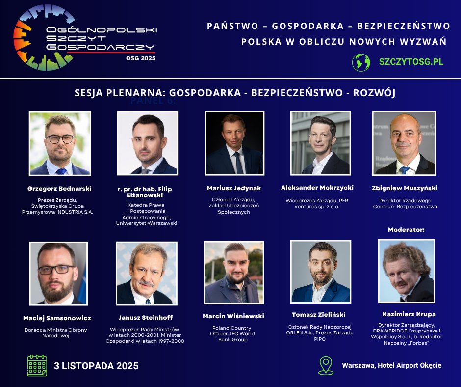 👥Liderzy świata polityki, gospodarki i biznesu zapraszają do wspólnej debaty w ramach Szczytu Gospodarczego #OSG2025. Dołącz do grona uczestników!
🌐 live.szczytosg.pl/registration