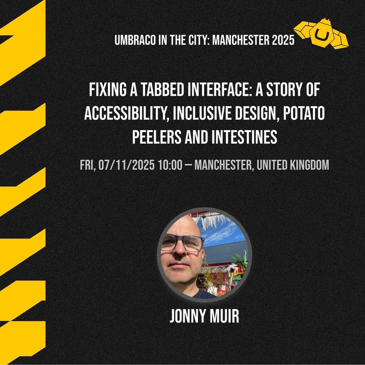 umbManchester's tweet image. Tabbed interfaces, Good Grips peelers, and accessible UI in Umbraco?
Jonny Muir has one of the most surprising, essential talks at #UITC.
📍7 Nov, Manchester
🎟️ umbracointhe.city
#Umbraco #Accessibility #WebDev