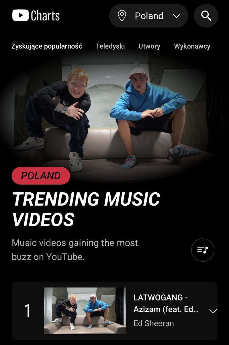 „Azizam” od Łatwoganga i <a href="/edsheeran/">Ed Sheeran HQ</a> numerem 1 wśród muzycznych klipów na polskim <a href="/YouTube/">YouTube</a>.

Sprawdźcie to: youtu.be/aBmTxvsBDsY