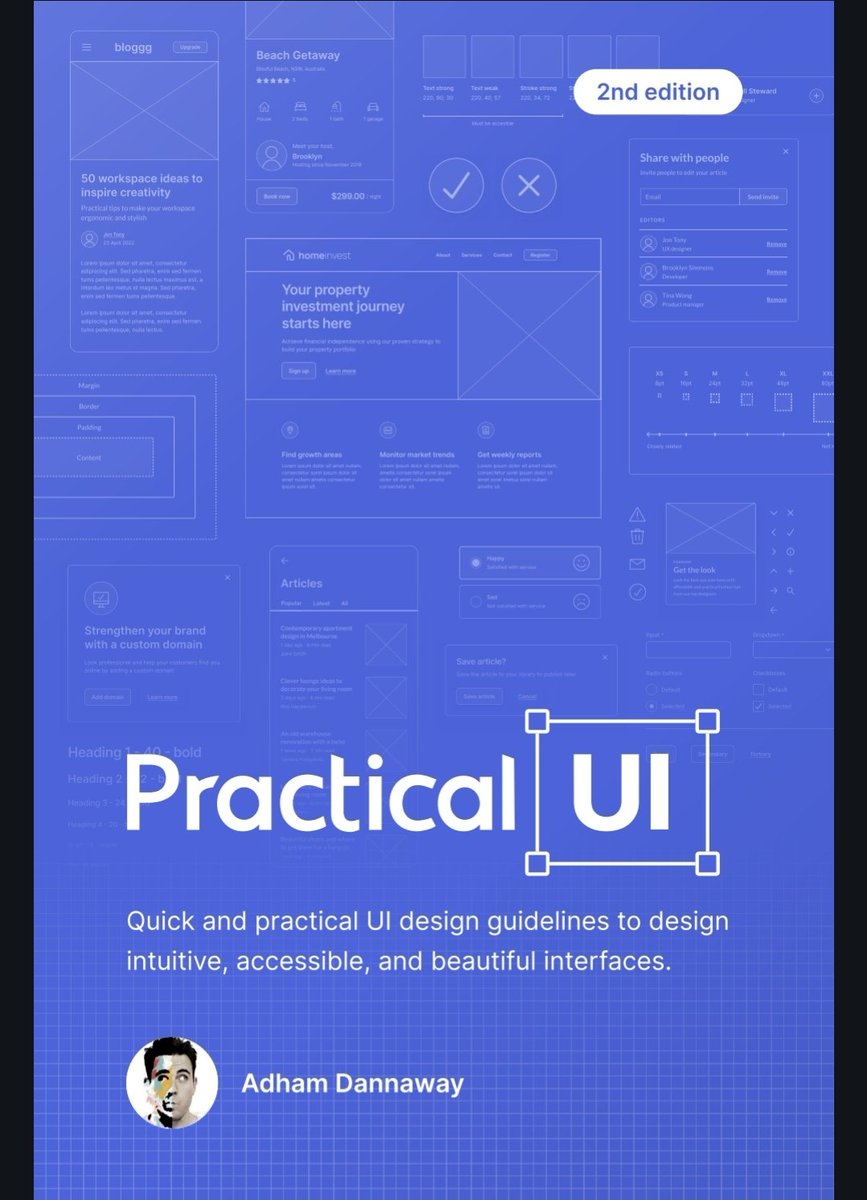 ReiyuShinigami's tweet image. Been revisiting the Practical UI book lately and wow… the fundamentals really hit different when you start designing with intention. 🎯
Here are 5 reminders every designer needs:
1️⃣ Minimize usability risk
2️⃣ Have logic behind every design detail
3️⃣ Reduce interaction cost