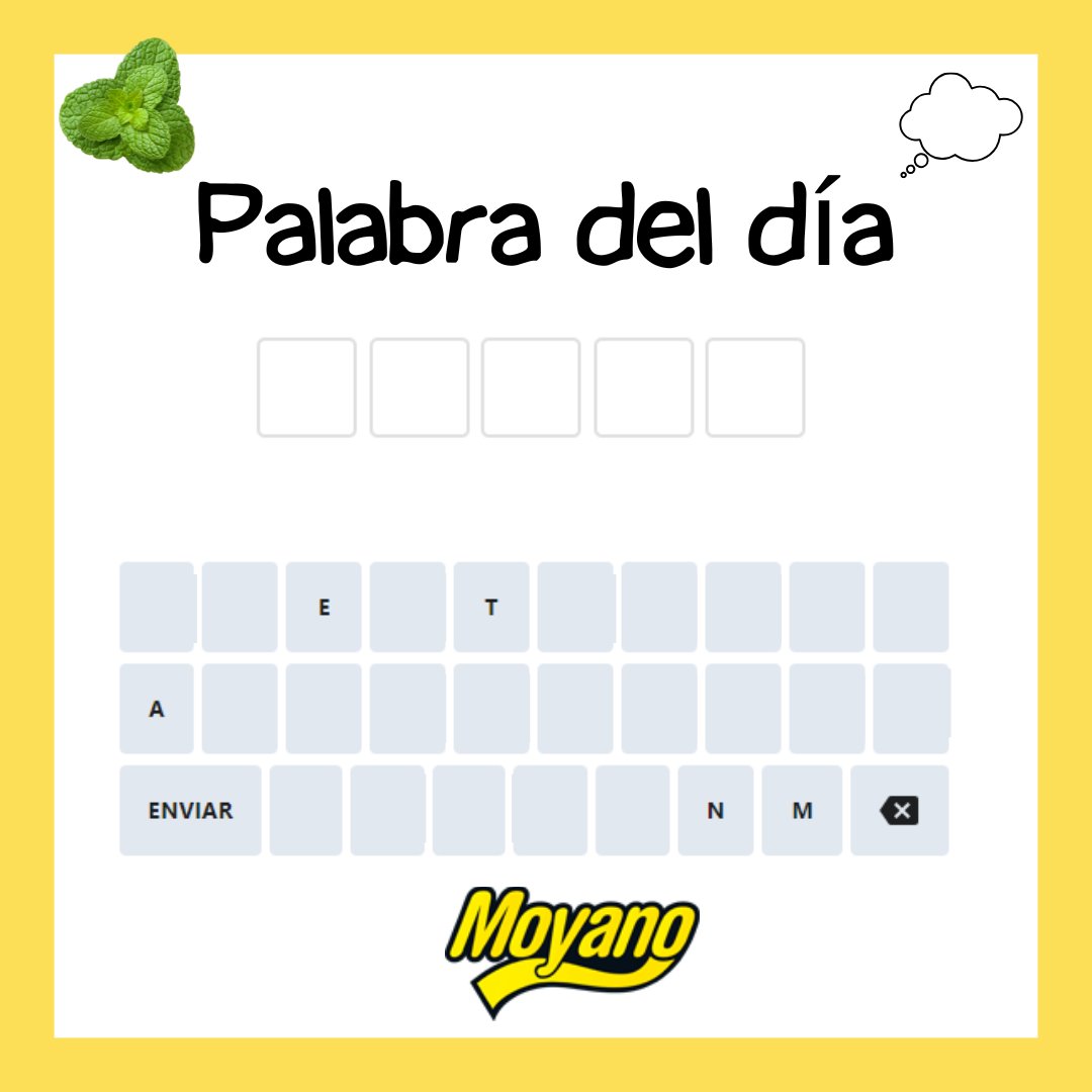 AlmacenesMoyano's tweet photo. ¡Es hora de jugar a la palabra del día! 🤔 ¿Podrás adivinar la combinación correcta?

Deja tu respuesta en los comentarios, ¡estamos deseando de poder leerte! 👏

#MoyanoGames #AlmacenesMoyano https://t.co/UqLOFmAaoE
